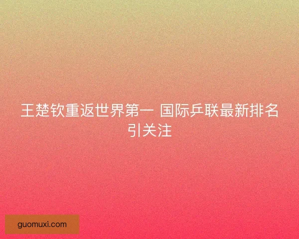 王楚钦重返世界第一 国际乒联最新排名引关注